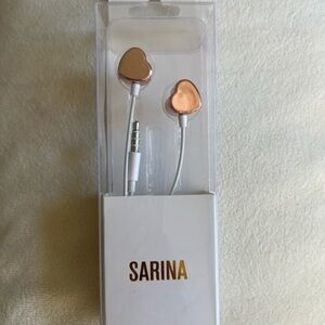 Rose Gold Sarina Heart-Shaped Headphones Brand new in box!